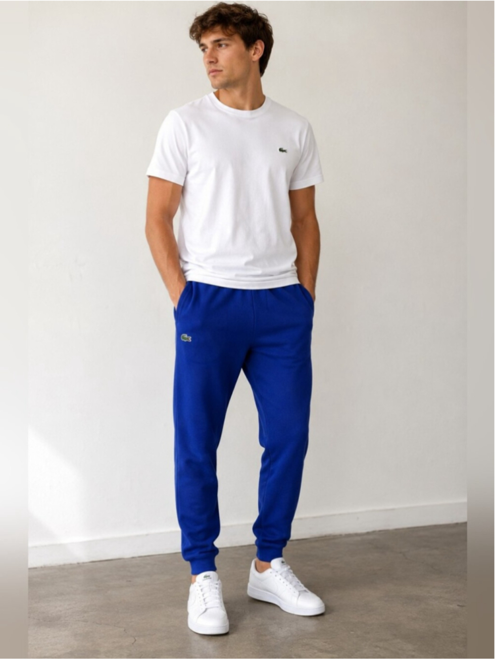 Lacoste Royal Blue Tapered Fit Fleece Joggers Men’s Medium